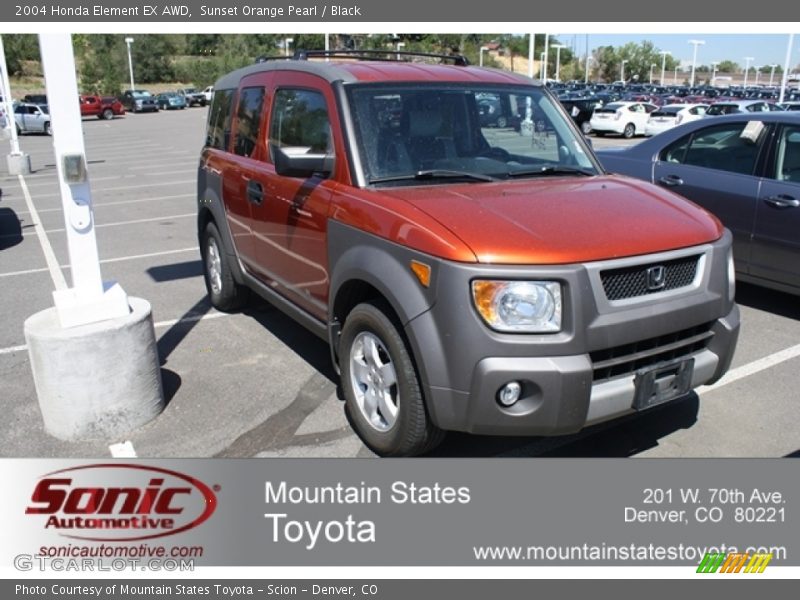 Sunset Orange Pearl / Black 2004 Honda Element EX AWD