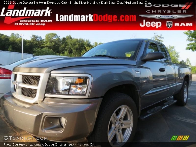 Bright Silver Metallic / Dark Slate Gray/Medium Slate Gray 2011 Dodge Dakota Big Horn Extended Cab