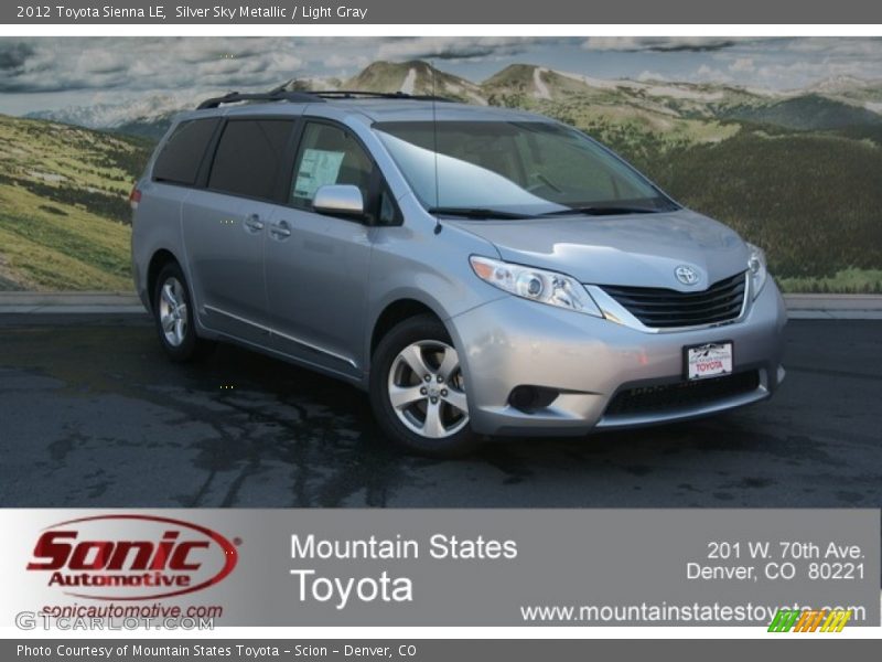 Silver Sky Metallic / Light Gray 2012 Toyota Sienna LE