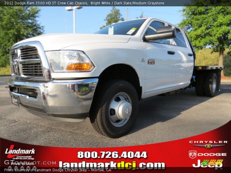 Bright White / Dark Slate/Medium Graystone 2012 Dodge Ram 3500 HD ST Crew Cab Chassis