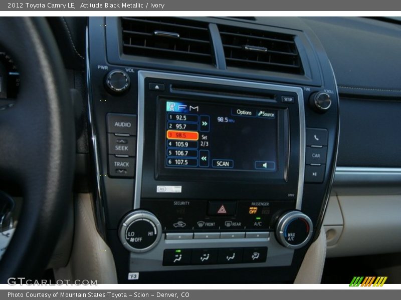 Attitude Black Metallic / Ivory 2012 Toyota Camry LE