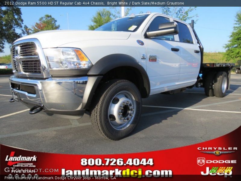 Bright White / Dark Slate/Medium Graystone 2012 Dodge Ram 5500 HD ST Regular Cab 4x4 Chassis