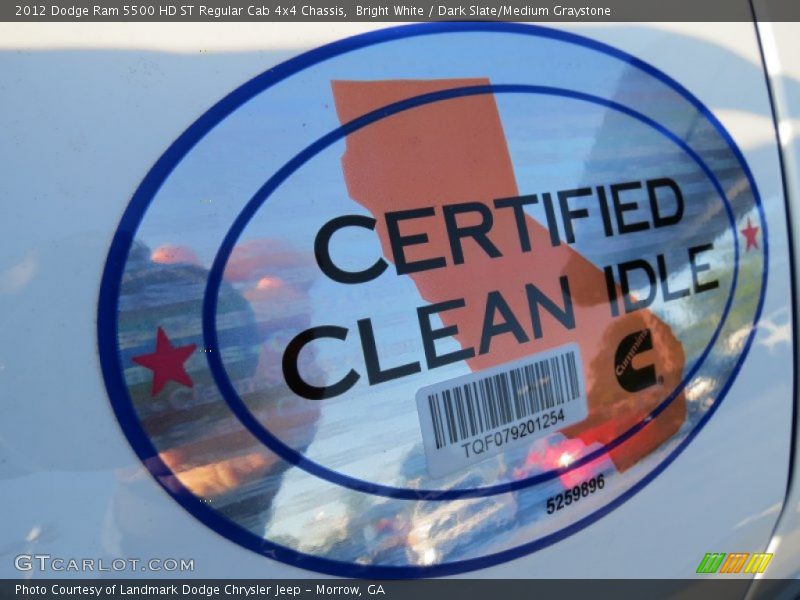 Bright White / Dark Slate/Medium Graystone 2012 Dodge Ram 5500 HD ST Regular Cab 4x4 Chassis
