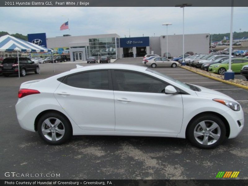 Pearl White / Beige 2011 Hyundai Elantra GLS