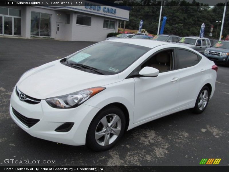 Pearl White / Beige 2011 Hyundai Elantra GLS