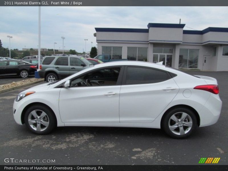 Pearl White / Beige 2011 Hyundai Elantra GLS