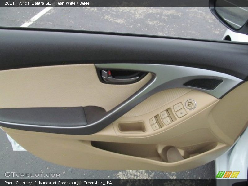 Pearl White / Beige 2011 Hyundai Elantra GLS