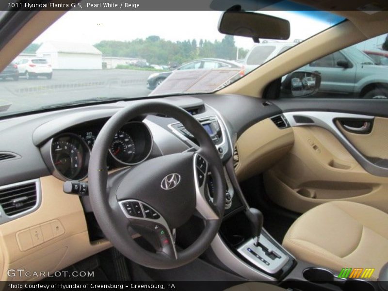 Pearl White / Beige 2011 Hyundai Elantra GLS