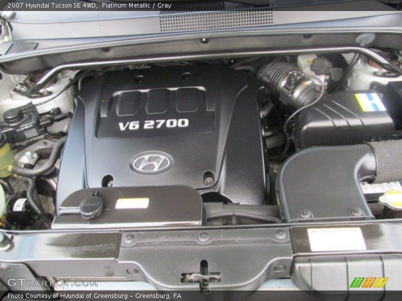 Platinum Metallic / Gray 2007 Hyundai Tucson SE 4WD