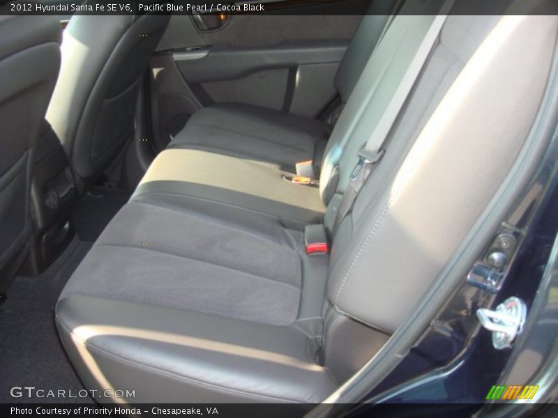 Pacific Blue Pearl / Cocoa Black 2012 Hyundai Santa Fe SE V6