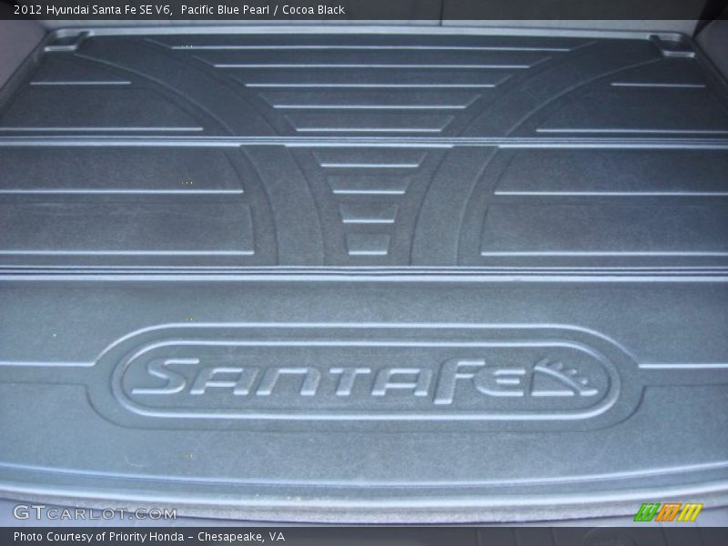 Pacific Blue Pearl / Cocoa Black 2012 Hyundai Santa Fe SE V6