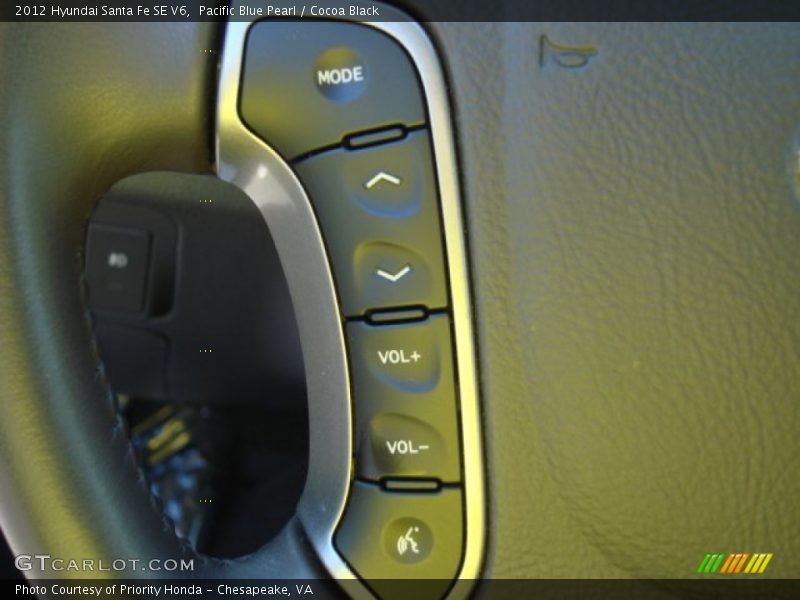 Pacific Blue Pearl / Cocoa Black 2012 Hyundai Santa Fe SE V6