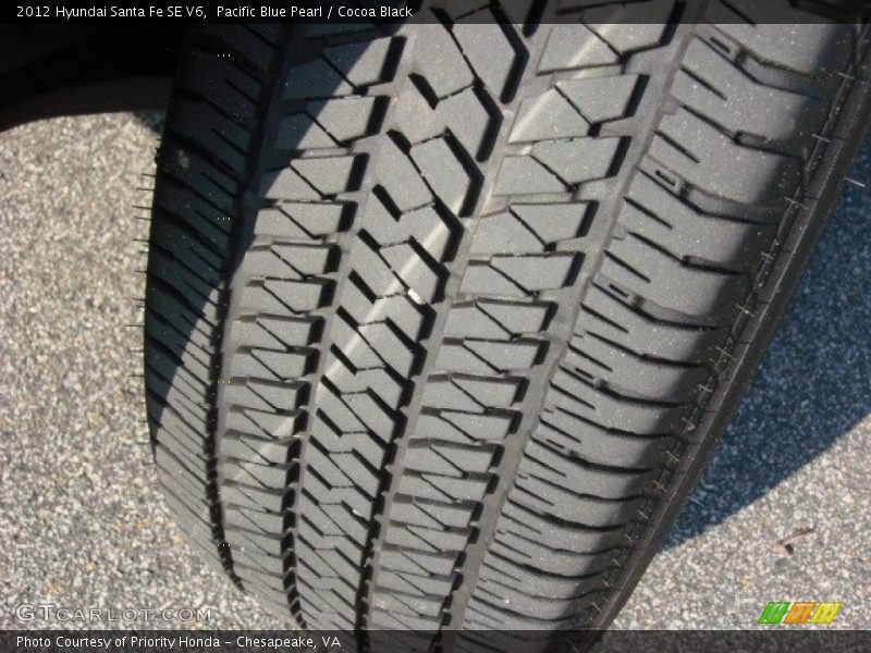 Pacific Blue Pearl / Cocoa Black 2012 Hyundai Santa Fe SE V6