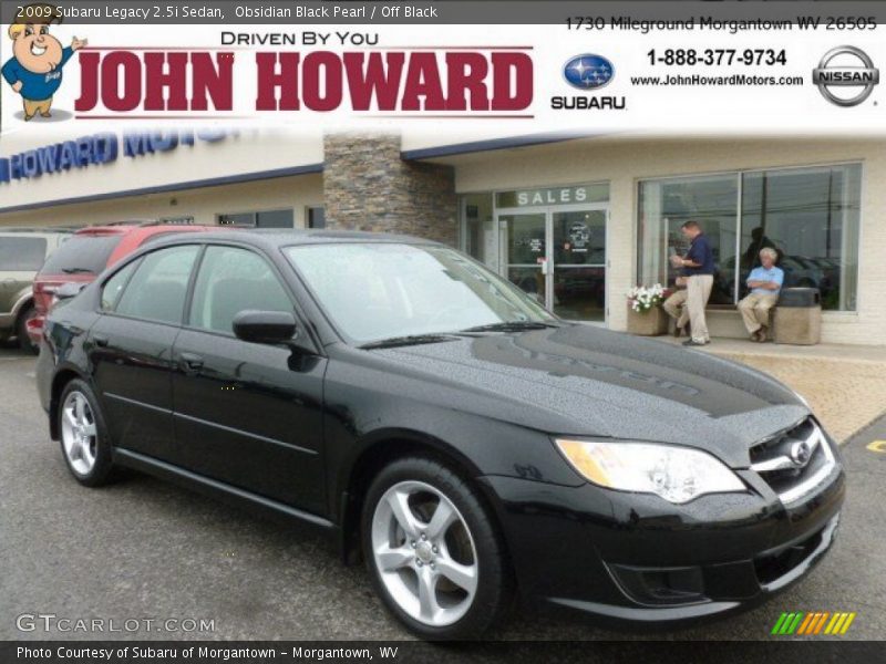 Obsidian Black Pearl / Off Black 2009 Subaru Legacy 2.5i Sedan