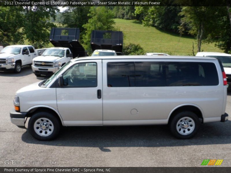 Sheer Silver Metallic / Medium Pewter 2012 Chevrolet Express LS 1500 AWD Passenger Van
