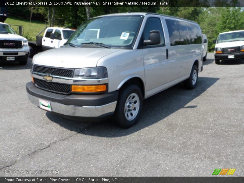 Sheer Silver Metallic / Medium Pewter 2012 Chevrolet Express LS 1500 AWD Passenger Van