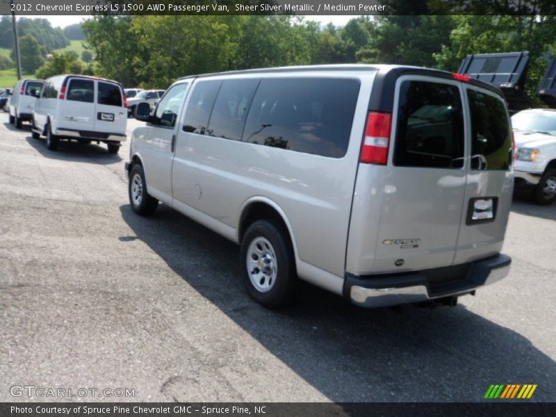Sheer Silver Metallic / Medium Pewter 2012 Chevrolet Express LS 1500 AWD Passenger Van