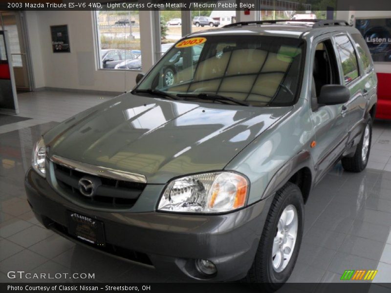 Light Cypress Green Metallic / Medium Pebble Beige 2003 Mazda Tribute ES-V6 4WD