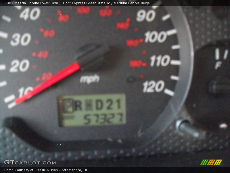Light Cypress Green Metallic / Medium Pebble Beige 2003 Mazda Tribute ES-V6 4WD