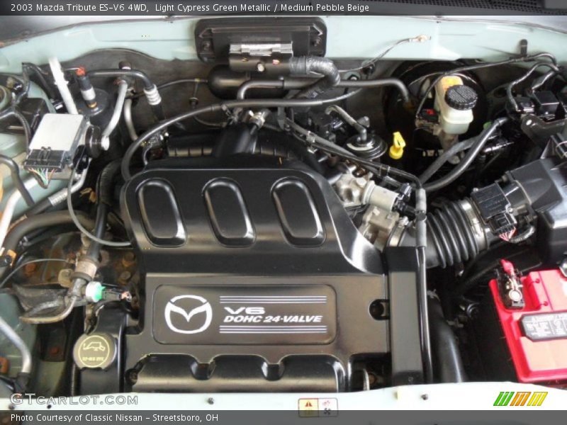 Light Cypress Green Metallic / Medium Pebble Beige 2003 Mazda Tribute ES-V6 4WD