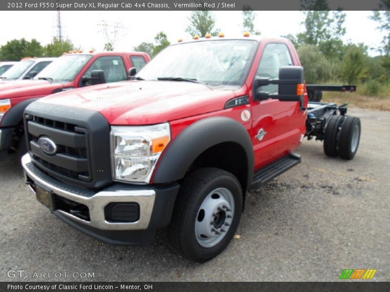 Front 3/4 View of 2012 F550 Super Duty XL Regular Cab 4x4 Chassis
