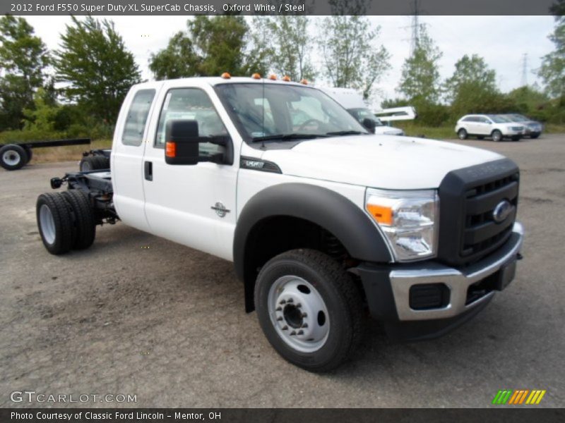 Oxford White / Steel 2012 Ford F550 Super Duty XL SuperCab Chassis