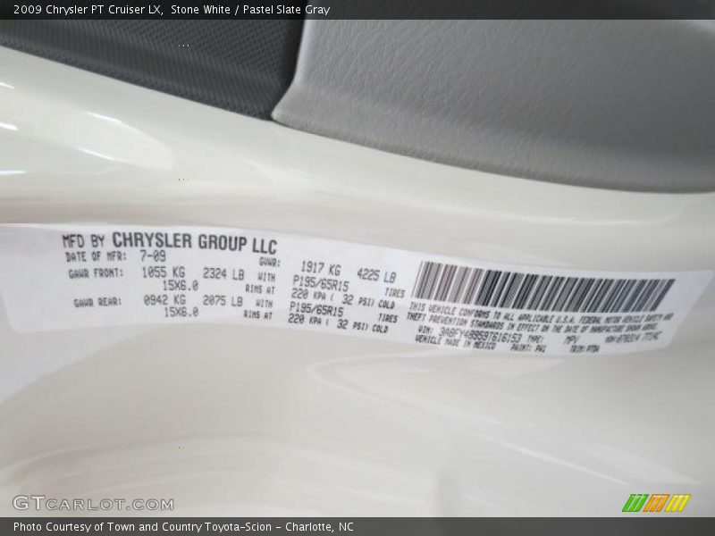 Stone White / Pastel Slate Gray 2009 Chrysler PT Cruiser LX