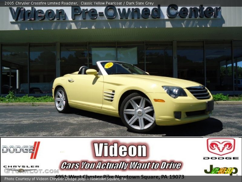 Classic Yellow Pearlcoat / Dark Slate Grey 2005 Chrysler Crossfire Limited Roadster