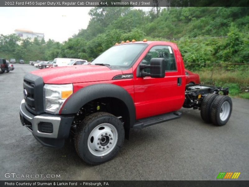 Vermillion Red / Steel 2012 Ford F450 Super Duty XL Regular Cab Chassis 4x4