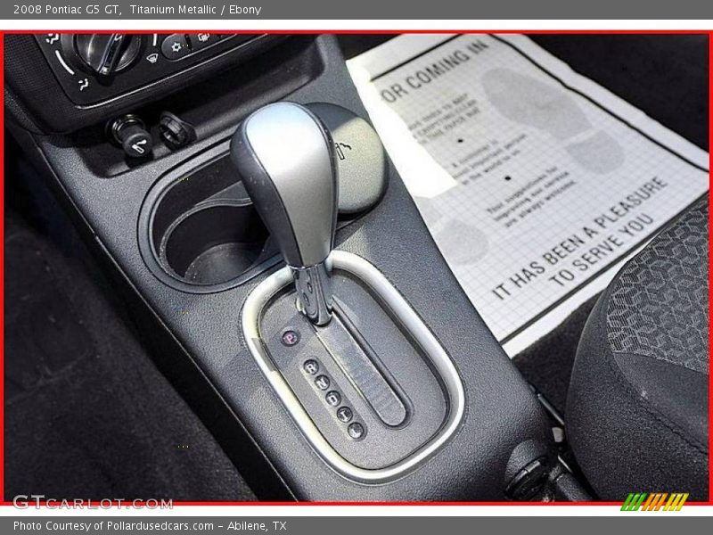 Titanium Metallic / Ebony 2008 Pontiac G5 GT