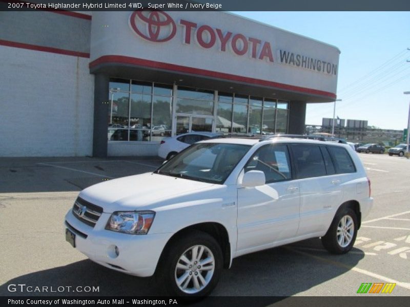 Super White / Ivory Beige 2007 Toyota Highlander Hybrid Limited 4WD