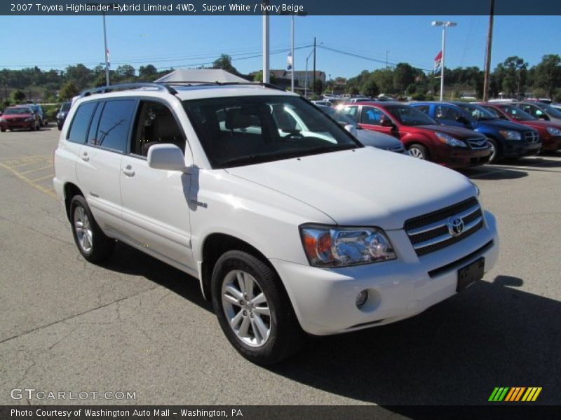 Super White / Ivory Beige 2007 Toyota Highlander Hybrid Limited 4WD