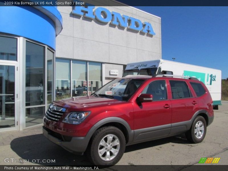 Spicy Red / Beige 2009 Kia Borrego LX V6 4x4