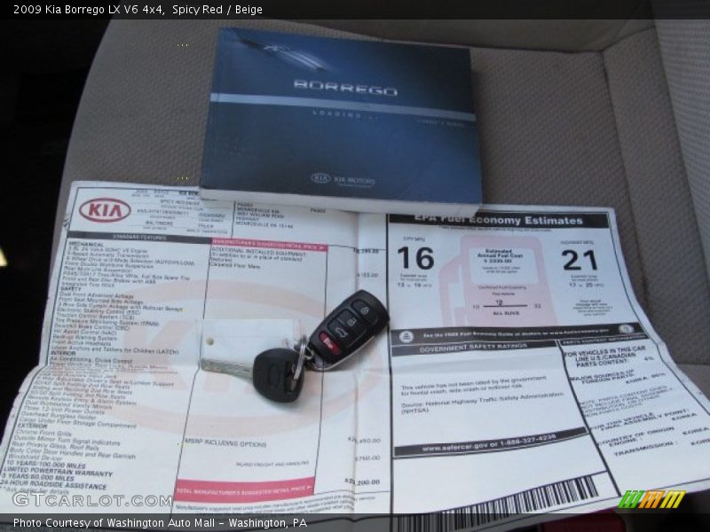  2009 Borrego LX V6 4x4 Window Sticker