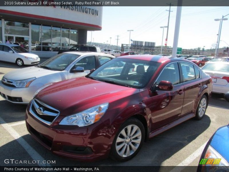 Ruby Red Pearl / Off Black 2010 Subaru Legacy 3.6R Limited Sedan