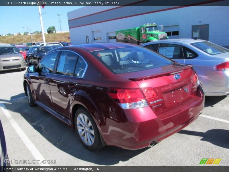 Ruby Red Pearl / Off Black 2010 Subaru Legacy 3.6R Limited Sedan