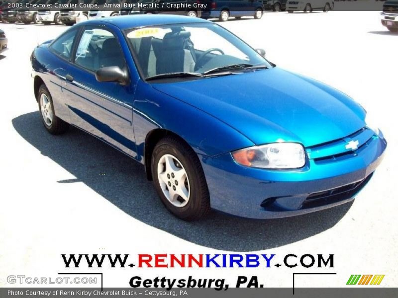 Arrival Blue Metallic / Graphite Gray 2003 Chevrolet Cavalier Coupe