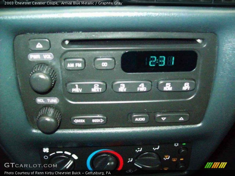 Arrival Blue Metallic / Graphite Gray 2003 Chevrolet Cavalier Coupe