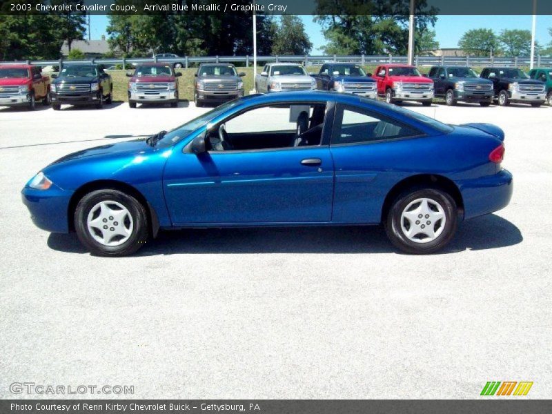 Arrival Blue Metallic / Graphite Gray 2003 Chevrolet Cavalier Coupe