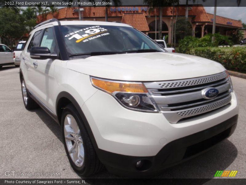 White Suede / Medium Light Stone 2012 Ford Explorer XLT