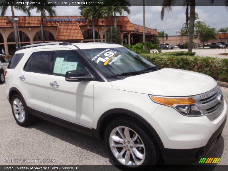 White Suede / Medium Light Stone 2012 Ford Explorer XLT