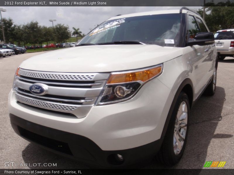 White Suede / Medium Light Stone 2012 Ford Explorer XLT