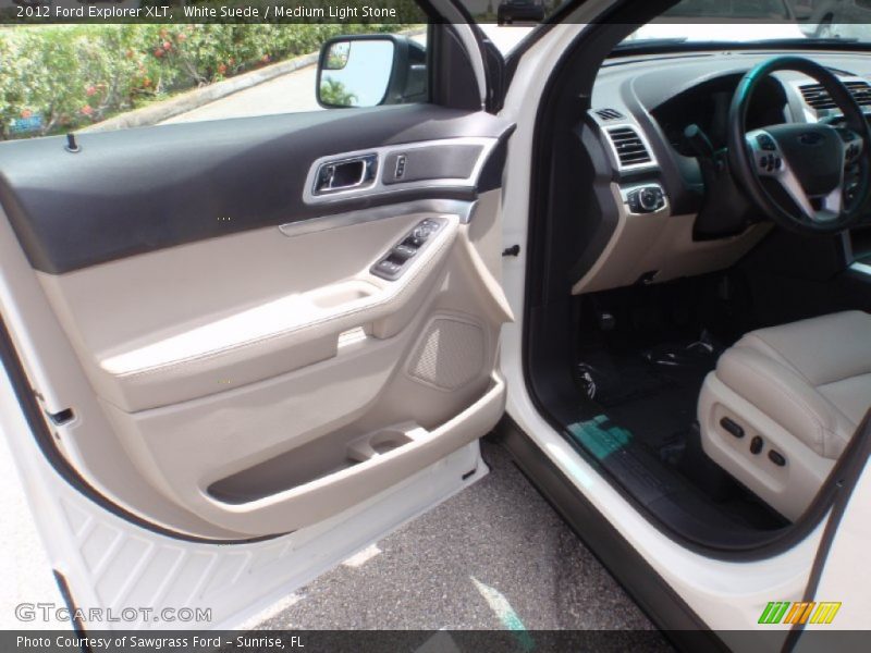 White Suede / Medium Light Stone 2012 Ford Explorer XLT