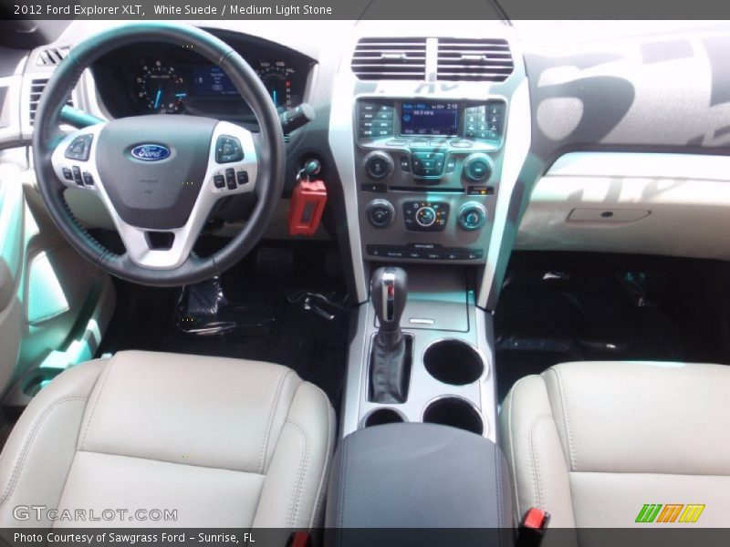 White Suede / Medium Light Stone 2012 Ford Explorer XLT