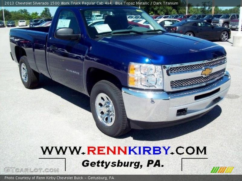 Blue Topaz Metallic / Dark Titanium 2013 Chevrolet Silverado 1500 Work Truck Regular Cab 4x4