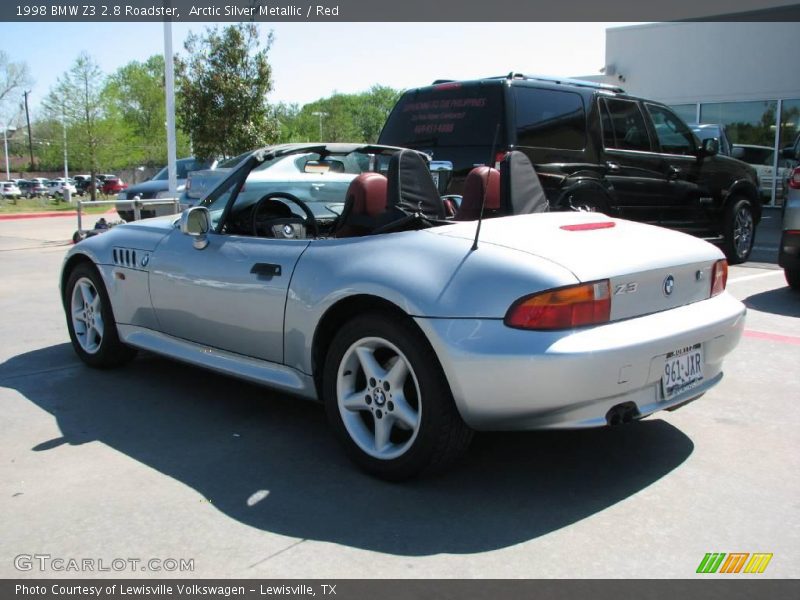 Arctic Silver Metallic / Red 1998 BMW Z3 2.8 Roadster