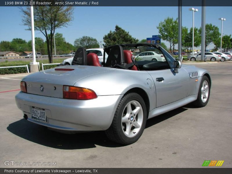 Arctic Silver Metallic / Red 1998 BMW Z3 2.8 Roadster