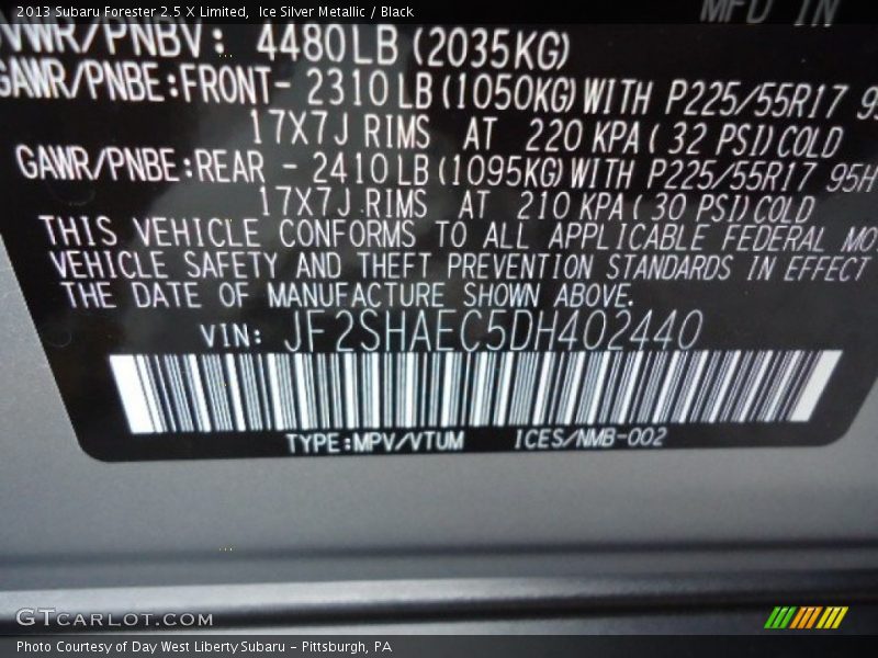 Ice Silver Metallic / Black 2013 Subaru Forester 2.5 X Limited