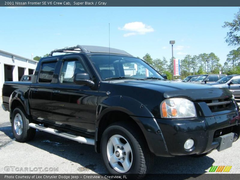 Super Black / Gray 2001 Nissan Frontier SE V6 Crew Cab