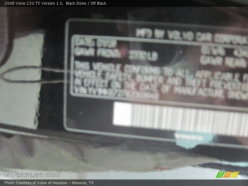 Black Stone / Off Black 2008 Volvo C30 T5 Version 1.0